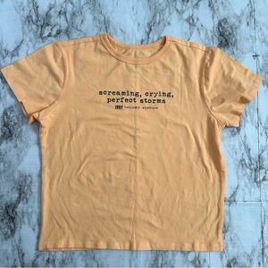 Taylor Swift Peach Short Sleeve Tee - 'screaming, crying, perfect storms'